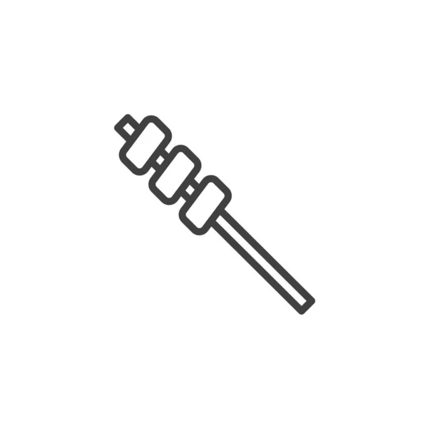 Marshmallow Spieß Linie Symbol — Stockvektor
