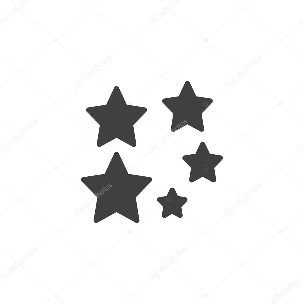 Five stars vector icon. filled flat sign for mobile concept and web design. Star burst glyph icon. Symbol, logo illustration. Vector graphics