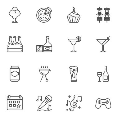 bbq parti satır simgeleri ayarlandı