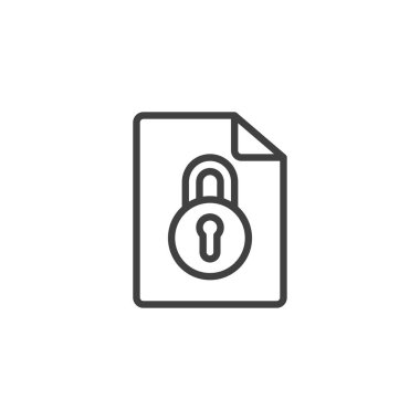 Kilitli belge dosya satırı simgesi