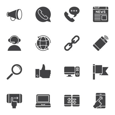 İletişim vektörü simgeleri ayarlandı