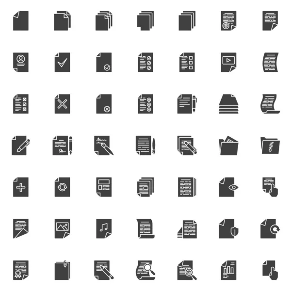 Fichiers de documents vectoriels icônes ensemble — Image vectorielle