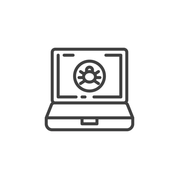 Computer virus line icon — Stock Vector