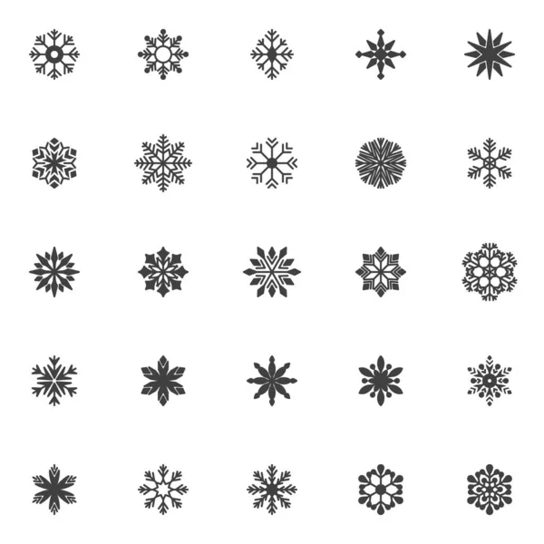 Набор векторных значков снежинки — стоковый вектор