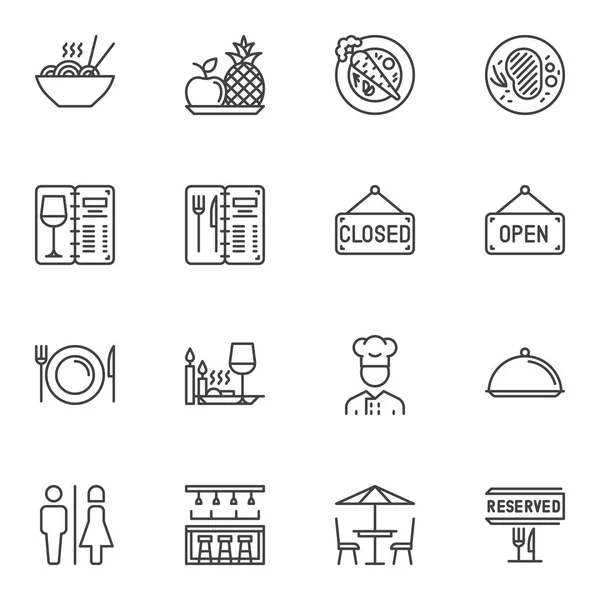 Set de iconos de línea de restaurante — Archivo Imágenes Vectoriales