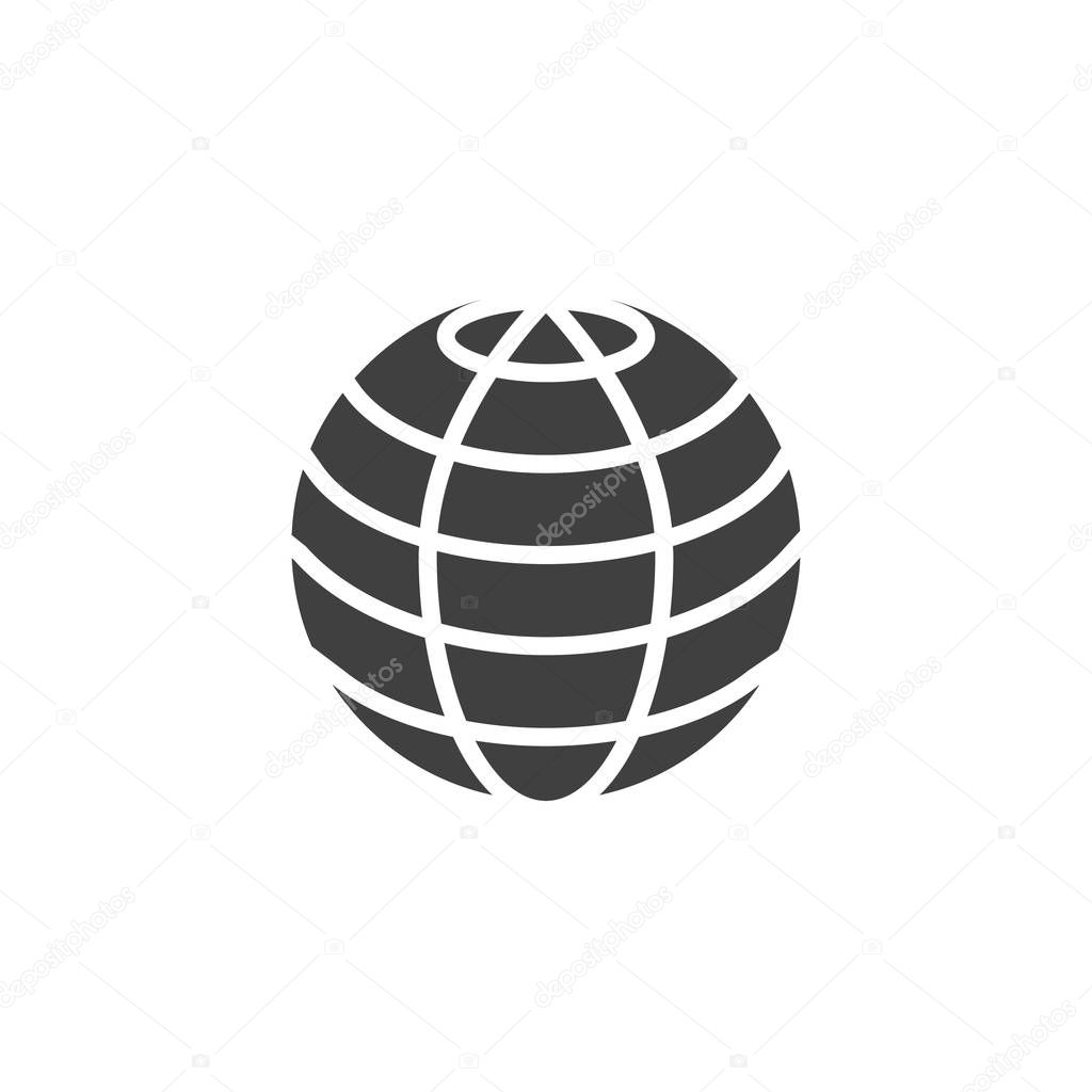 Globe grid vector icon