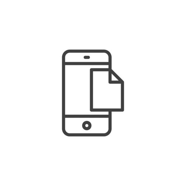 Icono de línea de documento móvil — Vector de stock