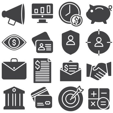 Bankacılık vektör simgeleri ayarlandı