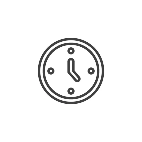 Horloge murale icône ligne — Image vectorielle