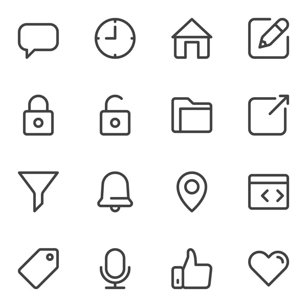 Conjunto de iconos de línea UI — Vector de stock