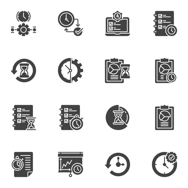 Time management vector icons set — Stock Vector