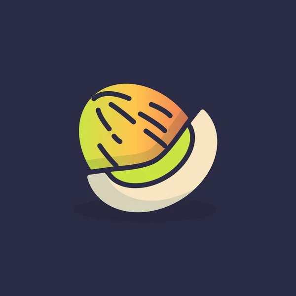 Medovice meloun plochá ikona — Stockový vektor