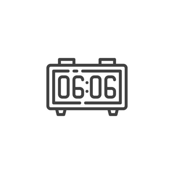 Alarm Radio ikona linii zegarowej — Wektor stockowy