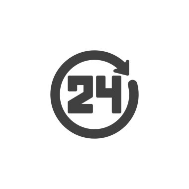 24 saat zaman vektör simgesi