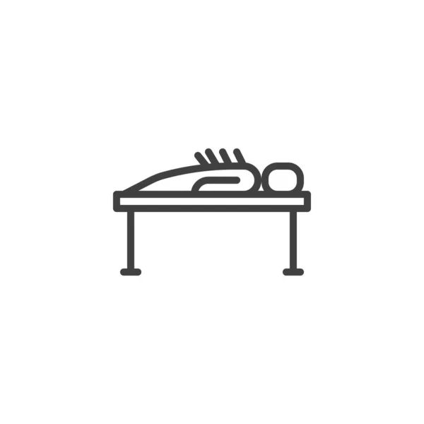 Icono de línea de terapia de acupuntura corporal — Vector de stock