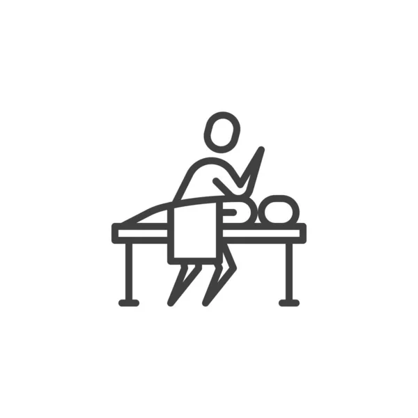Spine massage line icon — Stock Vector