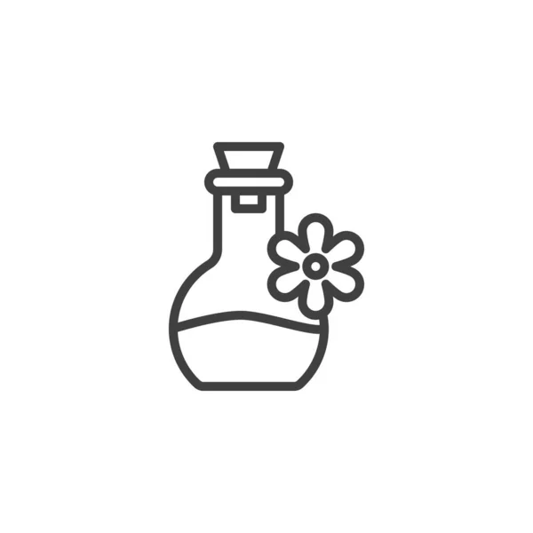 Icona linea bottiglia olio aromatico — Vettoriale Stock