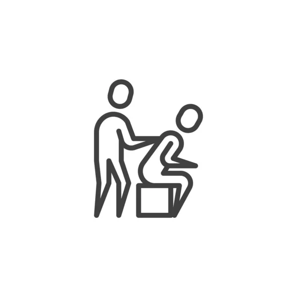 Back massage line icon — Stock Vector