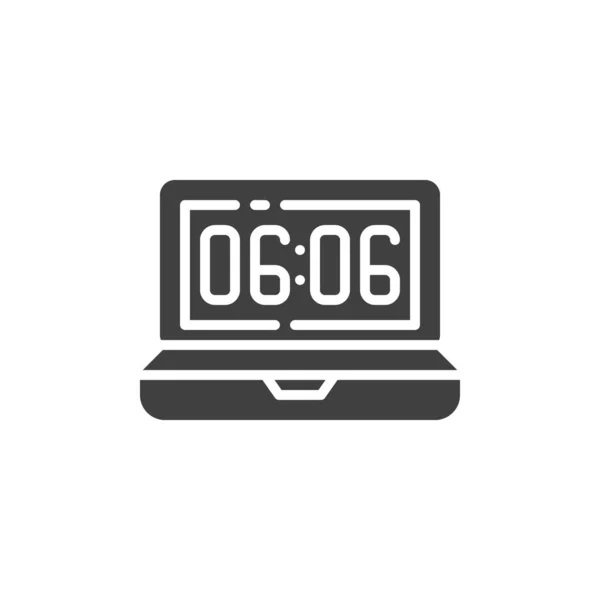 Ikona wektora czasu zegara Laptop — Wektor stockowy