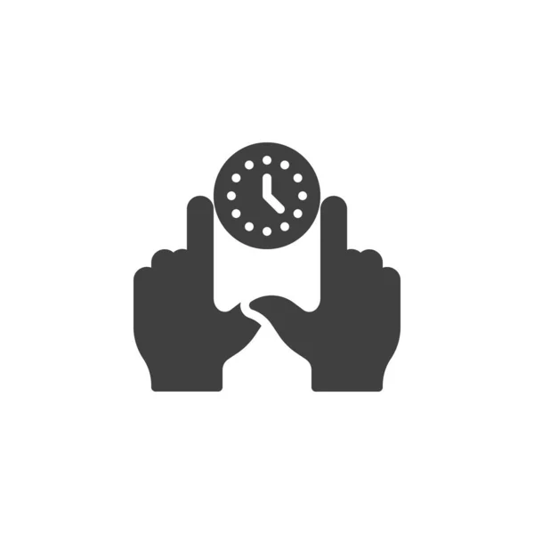 Hands with clock vector icon — Stock Vector