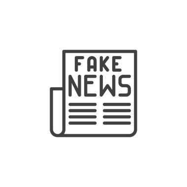 Fake news headline line icon