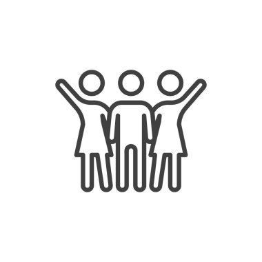 One man and two women line icon