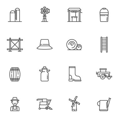 Tarım hattı Icons set