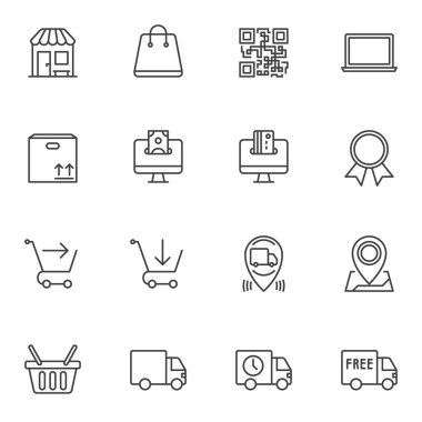 E-ticaret satır Icons set
