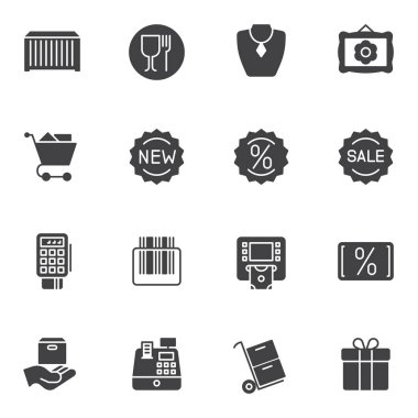 E-ticaret vektör simgeleri ayarlandı