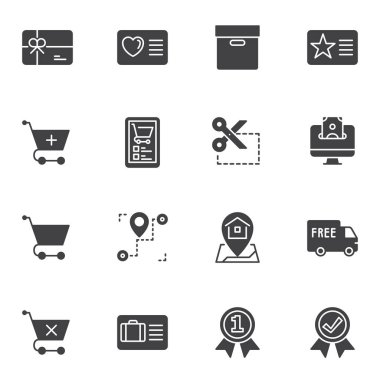 E-ticaret vektör simgeleri ayarlandı