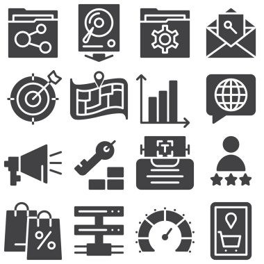 SEO vektör simgeleri ayarlandı