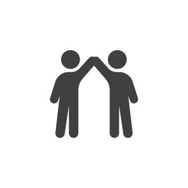 İki arkadaş beş vektör simgesi verir