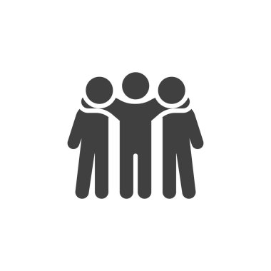 Üç arkadaş ayakta vektör simgesi