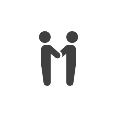 Birbirine el ele tutuşan çift vektör simgesi