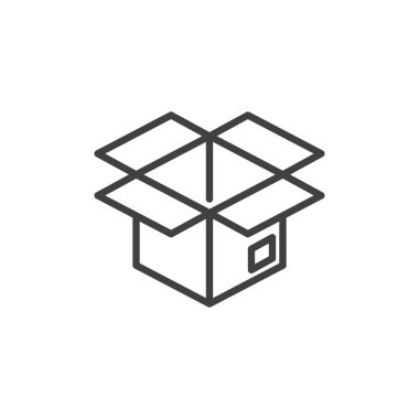 Açık karton kutu hattı simgesi