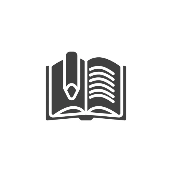 Boek schrijven vector pictogram — Stockvector