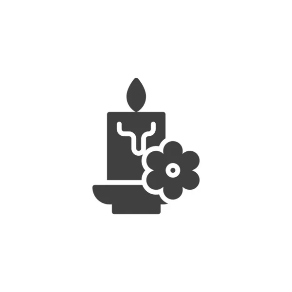 Aroma candle with flower vector icon — Stock Vector