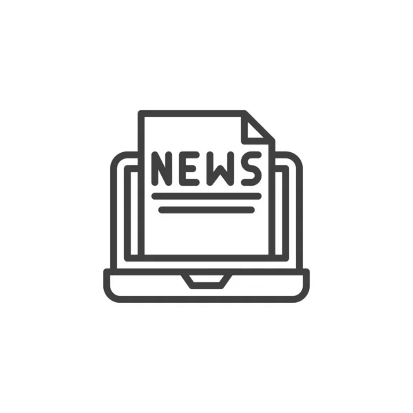 Icono de línea de noticias online — Vector de stock
