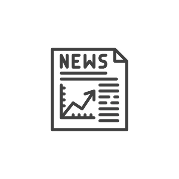 Financial news publication line icon — 스톡 벡터