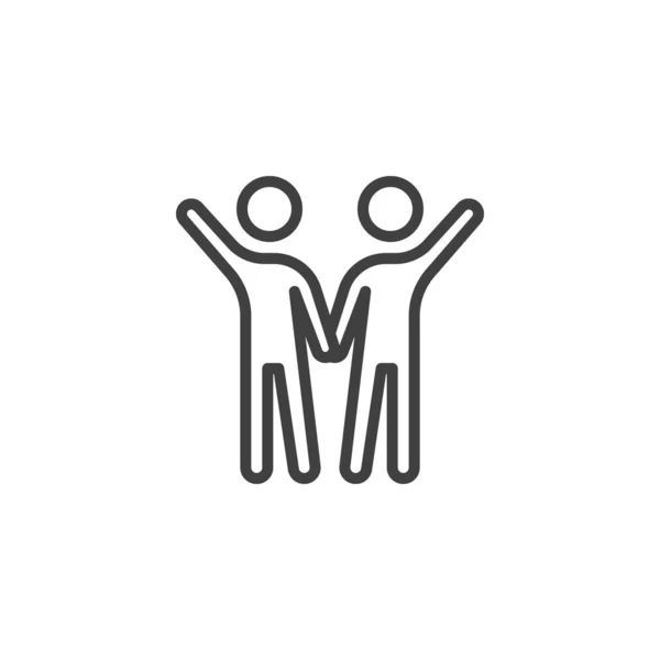 Gente amistad línea icono — Archivo Imágenes Vectoriales
