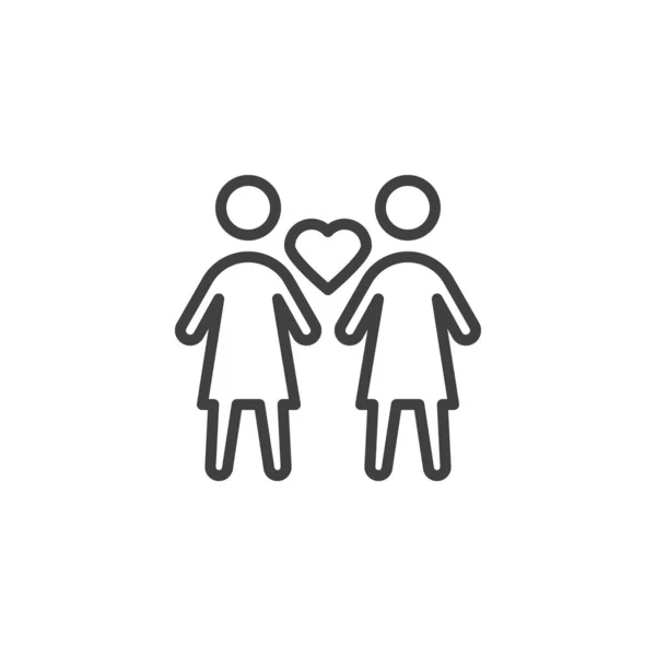 Love and relationship line icon — Διανυσματικό Αρχείο