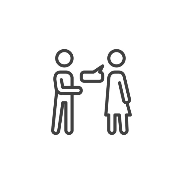 Icône de ligne de conversation couple — Image vectorielle