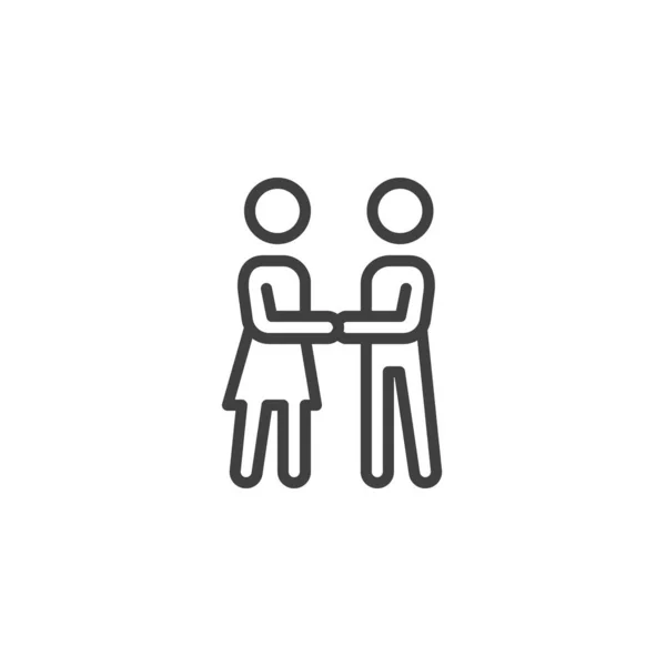 Gente relación línea icono — Archivo Imágenes Vectoriales
