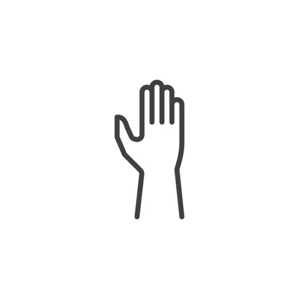 Icono de línea de mano humana — Vector de stock