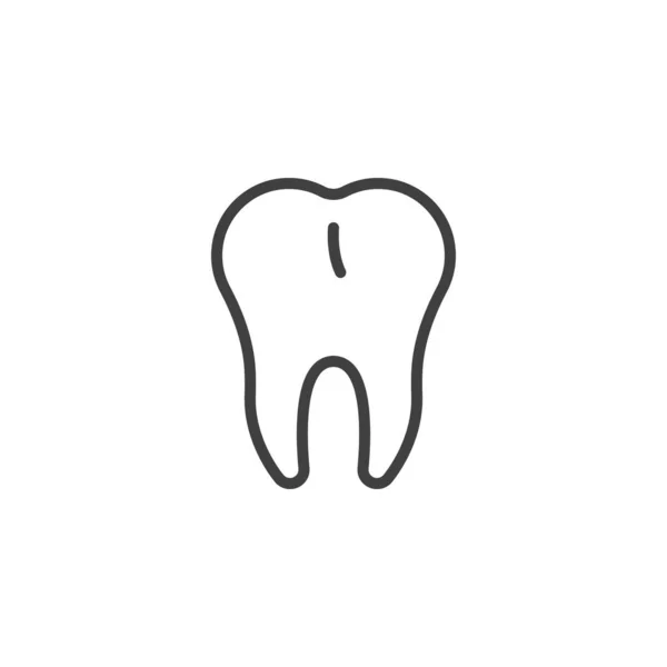 Menselijke tand lijn icoon — Stockvector