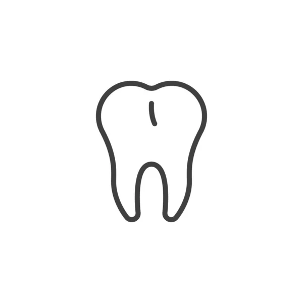 Human tooth line icon — Stock Vector