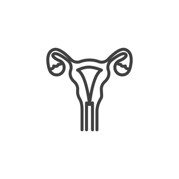 Kvindelige reproduktive organ linje ikon – Stock-vektor