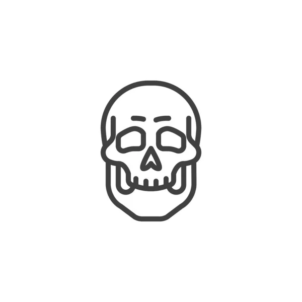 Icona linea cranio umano — Vettoriale Stock