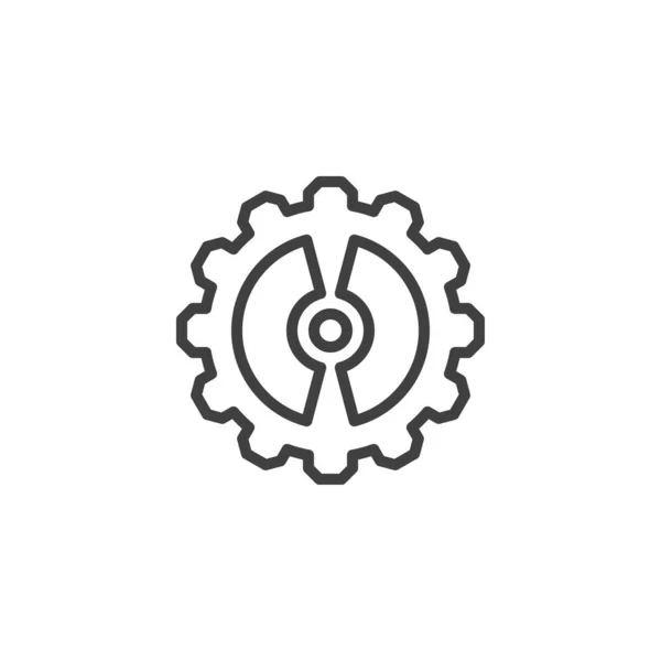 Cog gear line icon — Stock Vector