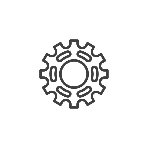 Cog vistuig lijn pictogram — Stockvector